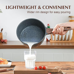 SENSARTE Nonstick Sauce Pan with Lid | Small Cooking Pot with Pour Spouts
