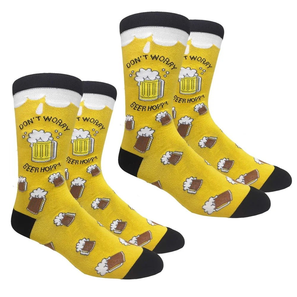 Don't Worry, Beer Hoppy-  Unisex Socks - 2-Pair Pack