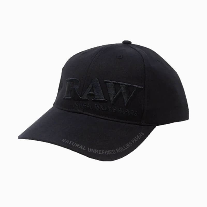 RAW | Flat Bill Baseball Cap | Black on Black | Snapback with Poker Holder